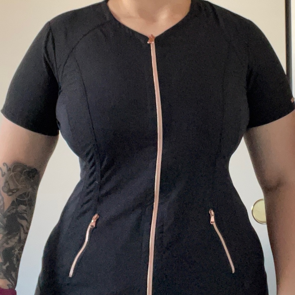 Cherokee Statement Small Black Scrub Top